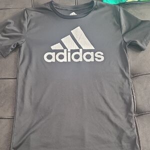 Adidas Kids Tee in Black with White Logo
